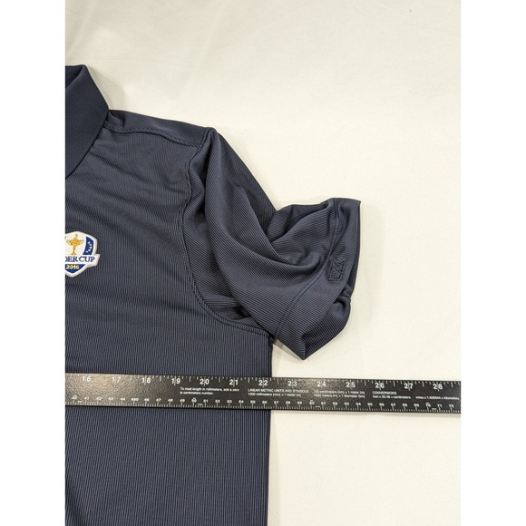 Cutter & Buck Ryder Cup Shirt Polo Golf Logo Large Dark Navy Blue Polyester - Picture 6 of 7